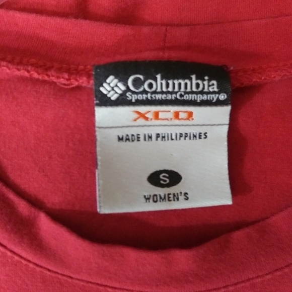 Columbia Long Sleeved XCO Red Athletic Top Shirt Small - Picture 3 of 3